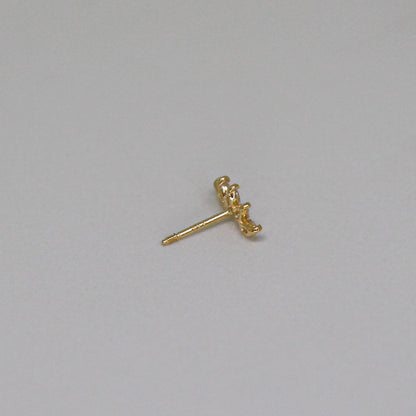 14k Solid Gold Crystal Marquise Crown Screw Back Earring
