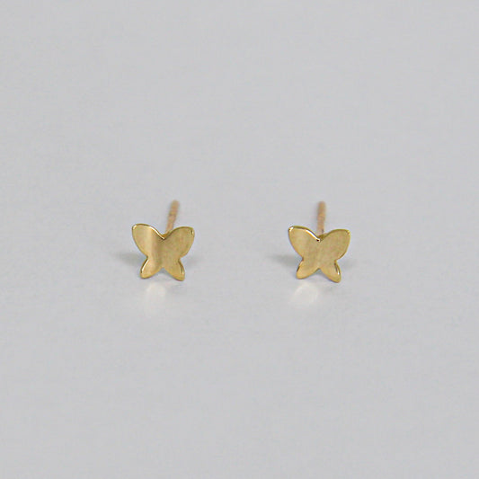 14k Solid Gold Butterfly Stud Earring